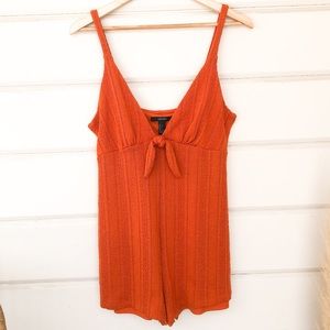 Orange Boho Festival Romper